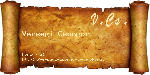 Versegi Csongor névjegykártya